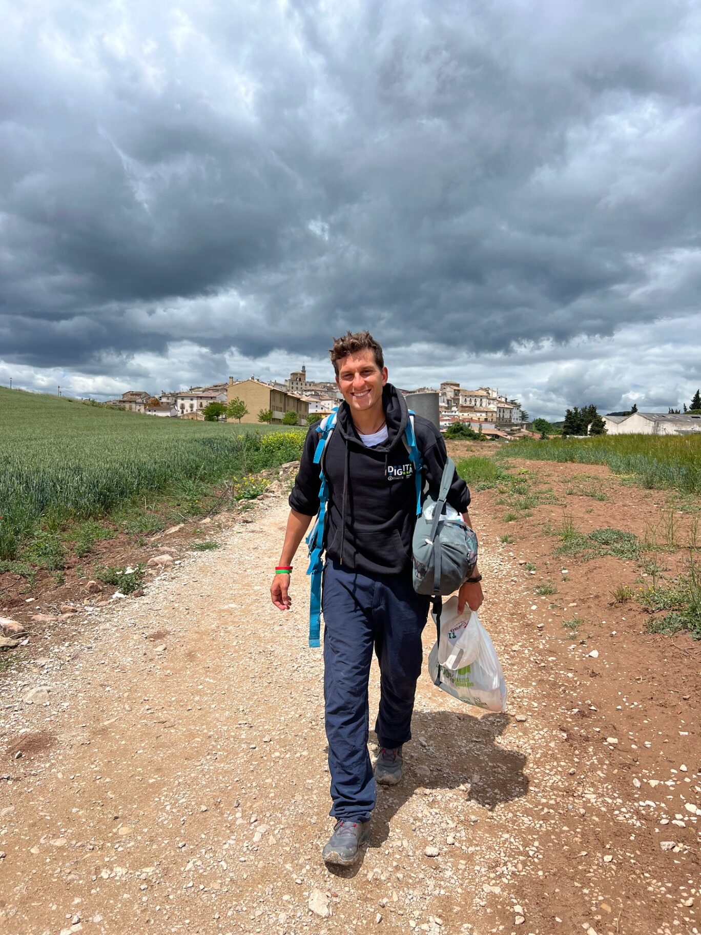 Riccardo durante il Cammino di Santiago